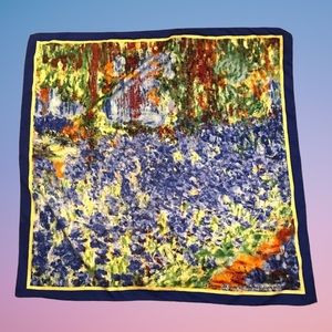Claude Monet painting blue and yellow art artist souvenir scarf